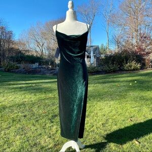 NWT Jenny Yoo Bentley Velvet Midi Dress Emerald Green Size 6